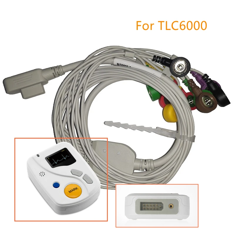ECG Cable for Dynamic Holter EKG System Heart Rate Tester Cardiac TLC9803 TLC5000 TLC6000 | Красота и здоровье