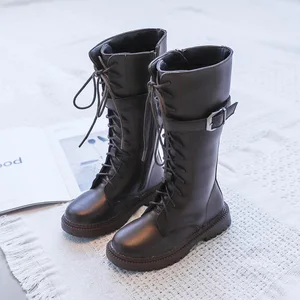 Демисезонные повседневные водонепроницаемые детские сапоги из искусственной кожи для девочек 26- 36