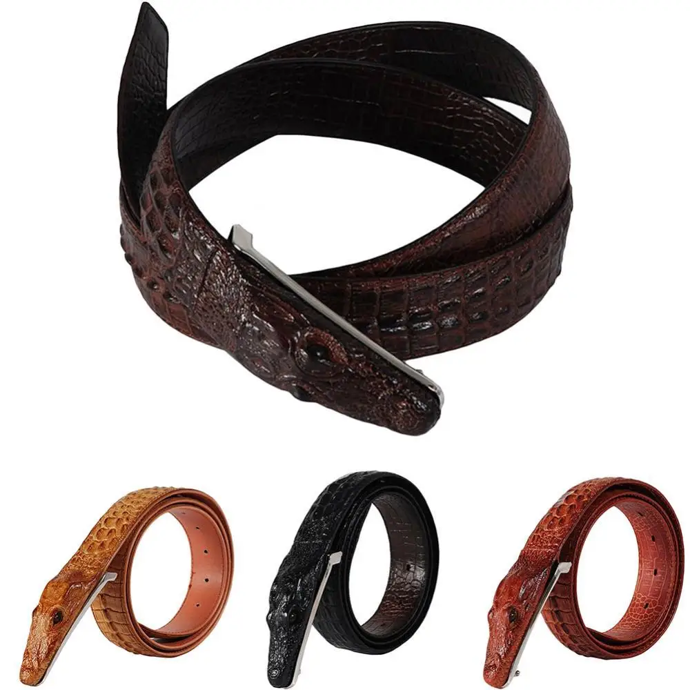 

Fashion Men Belts Luxury Genuine Leather Crocodiles Buckle Animals Pattern Men Belts Clothes Accessories