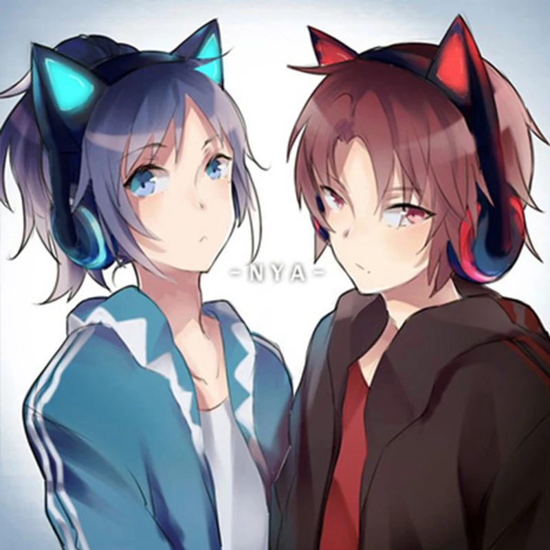 

Bluetooth Headphone Headset wireless Bluetooth cat ear headphones luminous headphones / gaming headphones Change Light colour.