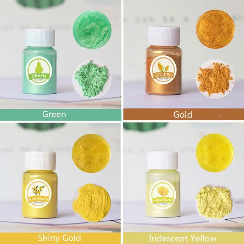 

24 Colors Mica Mineral Powder Epoxy Resin Pigment Pearlescent Pigment Colorant R2LE