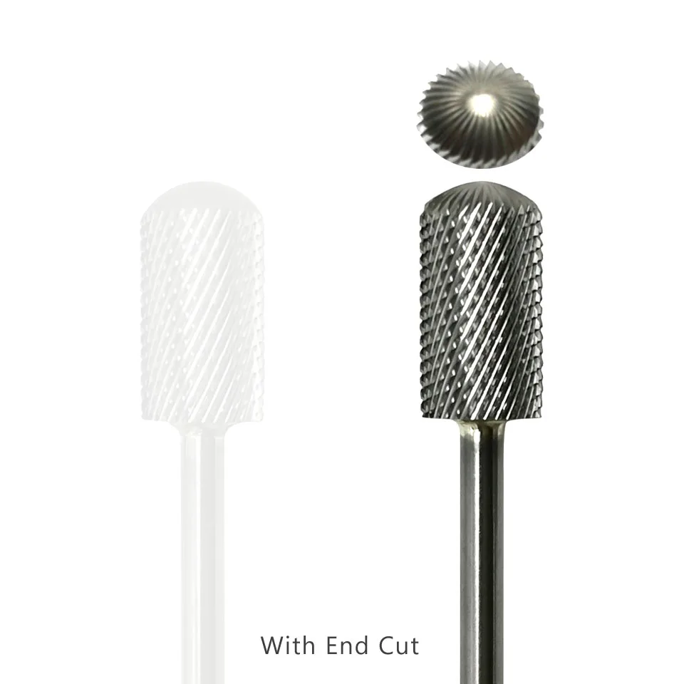 Твердосплавное сверло для ногтей HYTOOS с круглой верхушкой и резкой фреза 3/32 дюйма