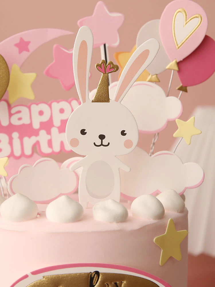 Воздушные шары розовый кролик украшения звезда любовь сердце торт топперы день