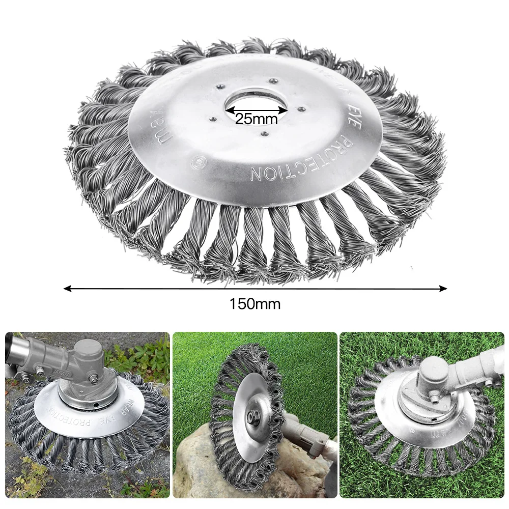 

Mower Bowl-Type Twisted Silk Straw Wheel 6-Inch 8-Inch Twisted Grass Mower Head Plate-Type Steel Wire Garden Tool Weeding Brush
