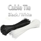 100 штук нейлоновых самоблокирующихся пластиковых кабельных стяжек черныйбелый 5X300, кабельная стяжка, Крепежное кольцо 3X200, кабельная стяжка, набор стяжек на молнии