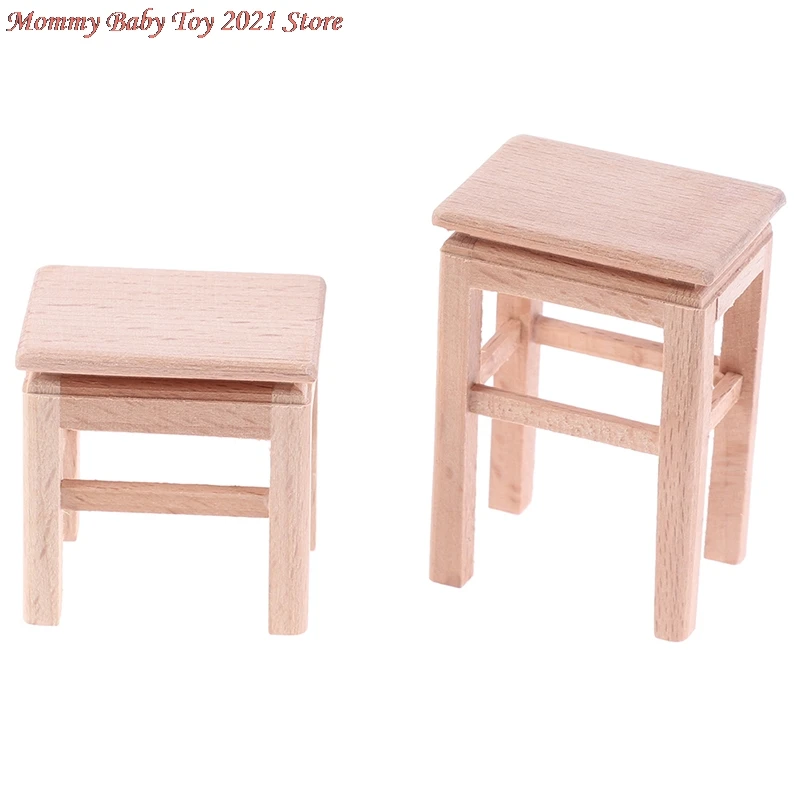 

1/12 House Decor Kids Children Pretend Play Toy Dollhouse Miniature Scale Furniture Square Floral Stool Chair Acc for Dolls