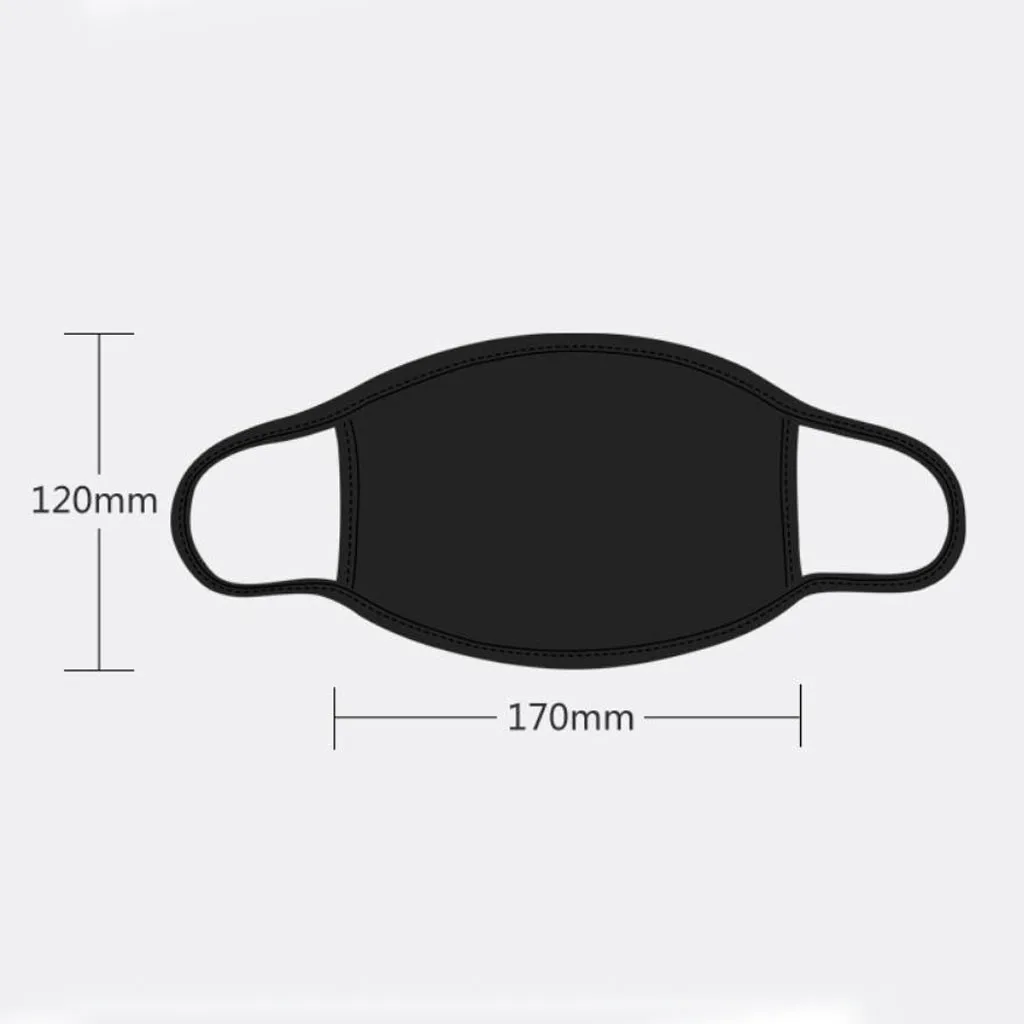 

Cotton Face Mask Cartoon Expression Mouth Mask Simple Cotton Dirt-proof Mask Simple Masque Unisex Black 2pcs Mouth Cover