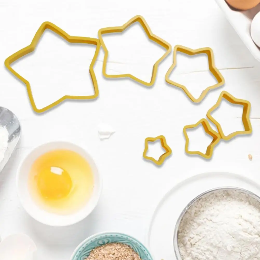 

1 SetWear-resistant Creative Cookie Cutter Attractive Easy to Demold Plastic Cute Star Shape Biscuit Mold for Cooking