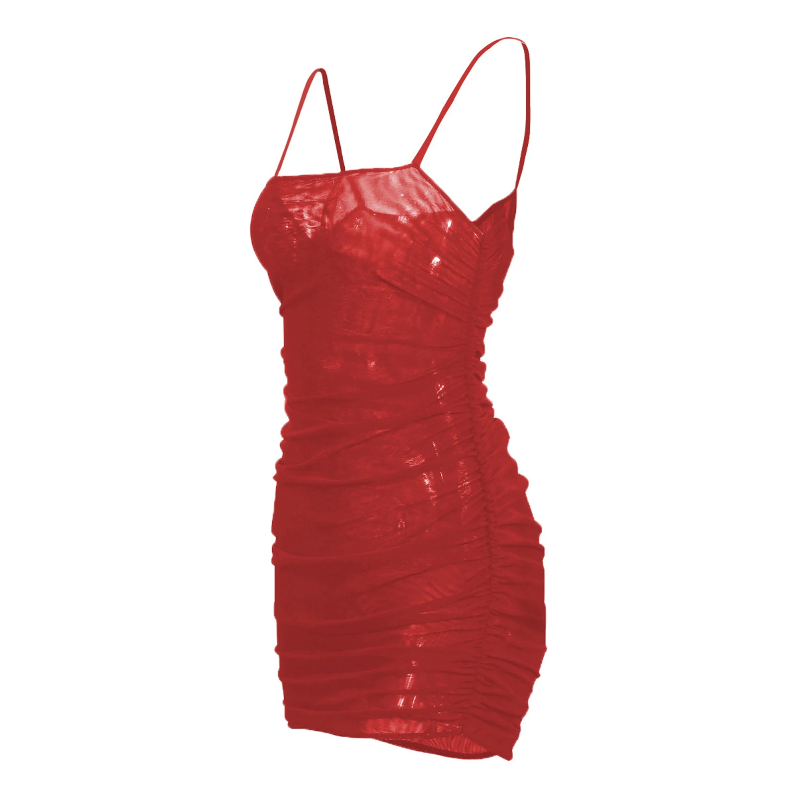 

Women Sexy Dress Solid Color Sleeveless Backless Pleated Sling Dress for Party Vacation Dating