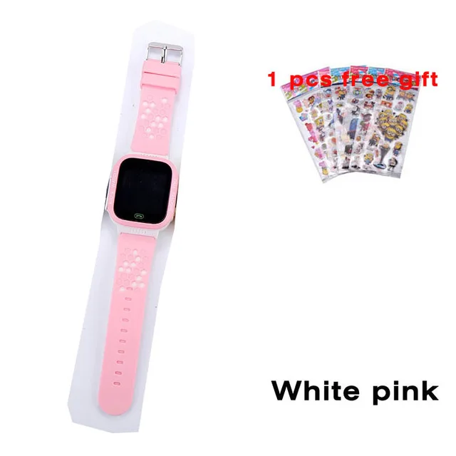 white pink gift 1 Q02 Детские умные часы с камерой и подсветкой, Детские часы с сенсорным экраном, SOS Вызов, LBS, отслеживание местоположения, Детские умные часы - Цвет: white pink gift 1