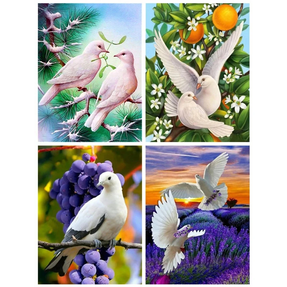Белая голубь алмазная живопись животное пейзаж вышивка крестиком 5D сделай сам