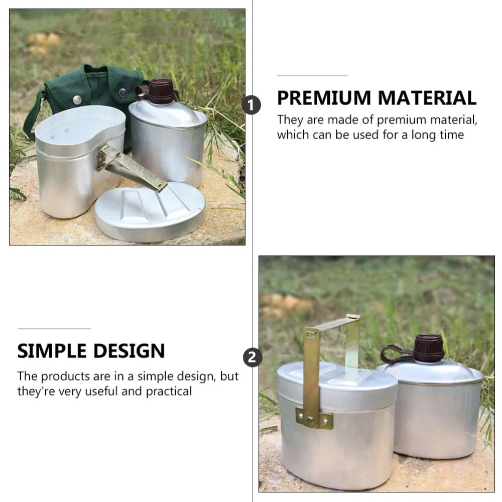 

1 Set Old Kettle Camping Kit Outdoor Cloth Bag Water Kettle