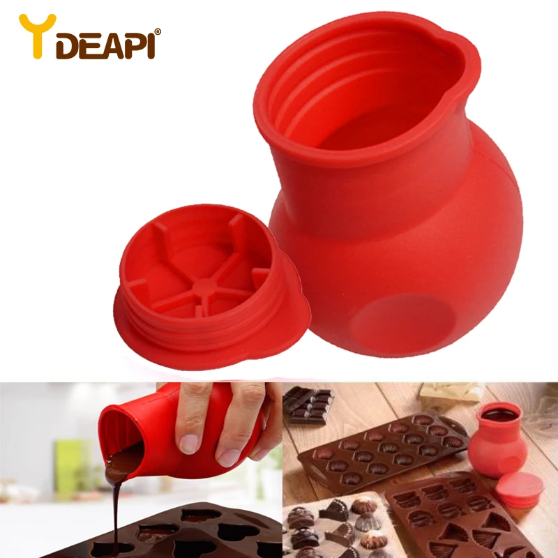 

YDEAPI Practical Silicone Chocolate Melting Pot Butter Heat Milk Pourer Jug Mould Butter Sauce Milk Baking Pouring