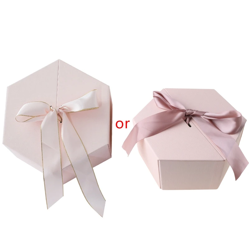 

Valentine's Day Hex Flip Flower Gift Box for Birthdays, Bridal Showers, Wedding H056