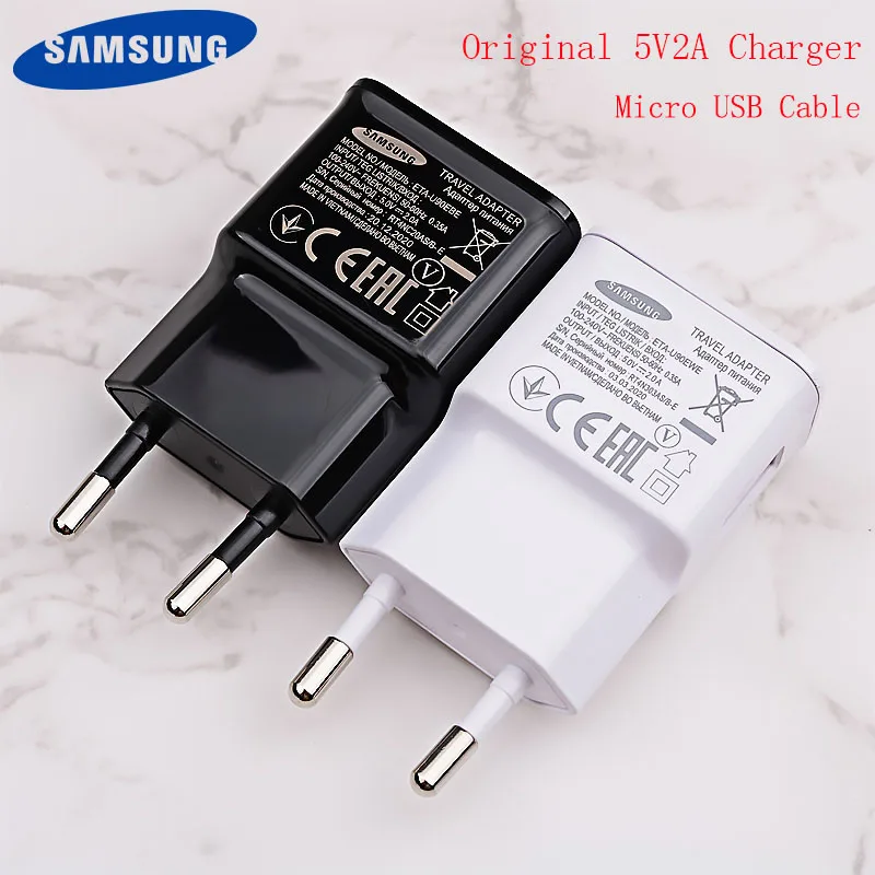 Зарядное устройство 5V2A для Samsung EU Plug Adapter Micro USB Кабель Galaxy S6 S7 edge J1 J3 J5 J7 A3 A5 A7 A8 2016 Note 5 4 on.