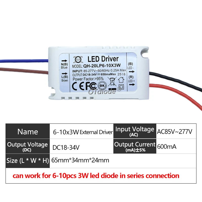 

10 шт., светодиодные лампы полного спектра OTdiode 3 Вт
