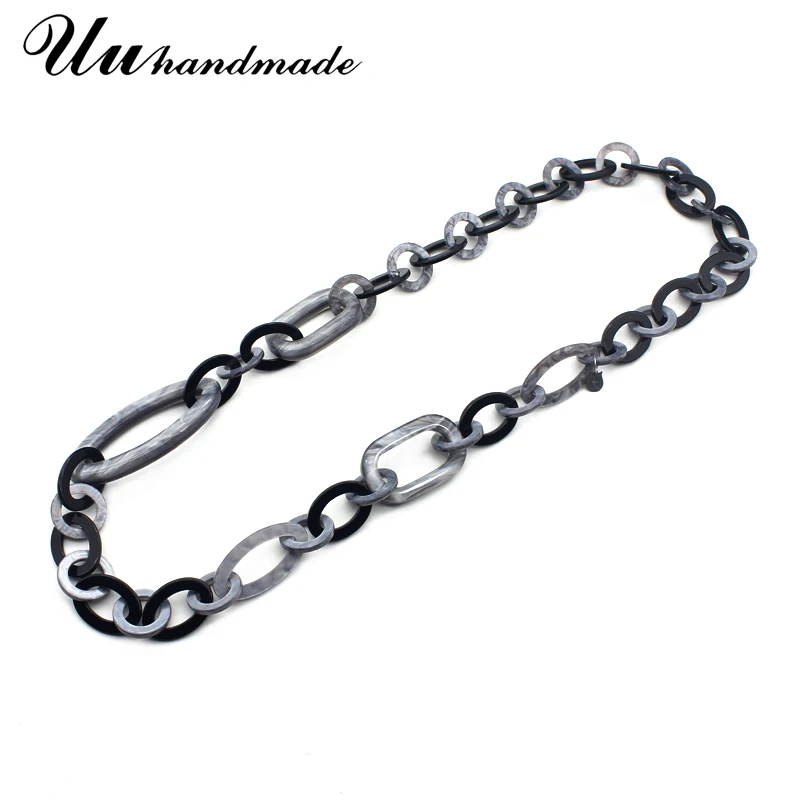 Классическое красочное акриловое кольцо цепочка длинное ожерелье для свитера