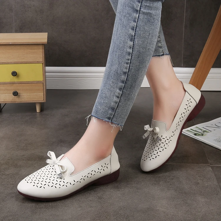 

Slip On Shoes For Women Soft Bow-Knot Female Footwear Casual Sneaker Round Toe Slip-on New Butterfly Summer Driving Moccasin Dre