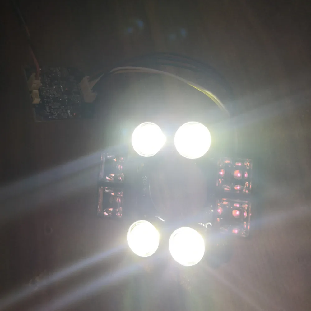 

White LED and infrared LED dual light source LED monitoring camera lamp board camera light supplement 4pcs IR And 4pcs White