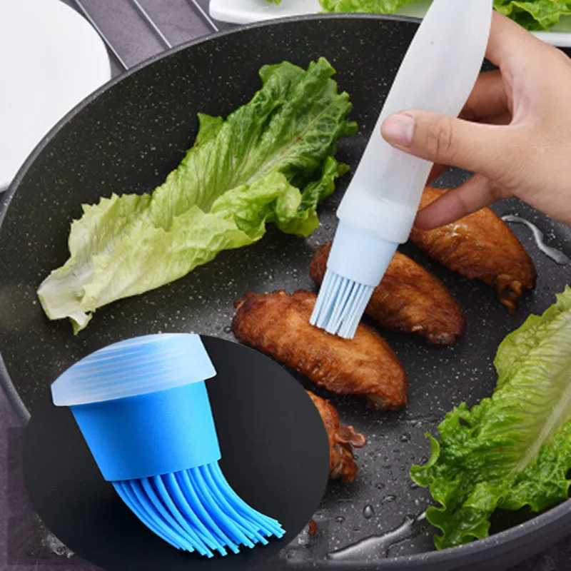 Бутылка для масла с кистью Портативный барбекю Кисть Силиконовая бутылка со