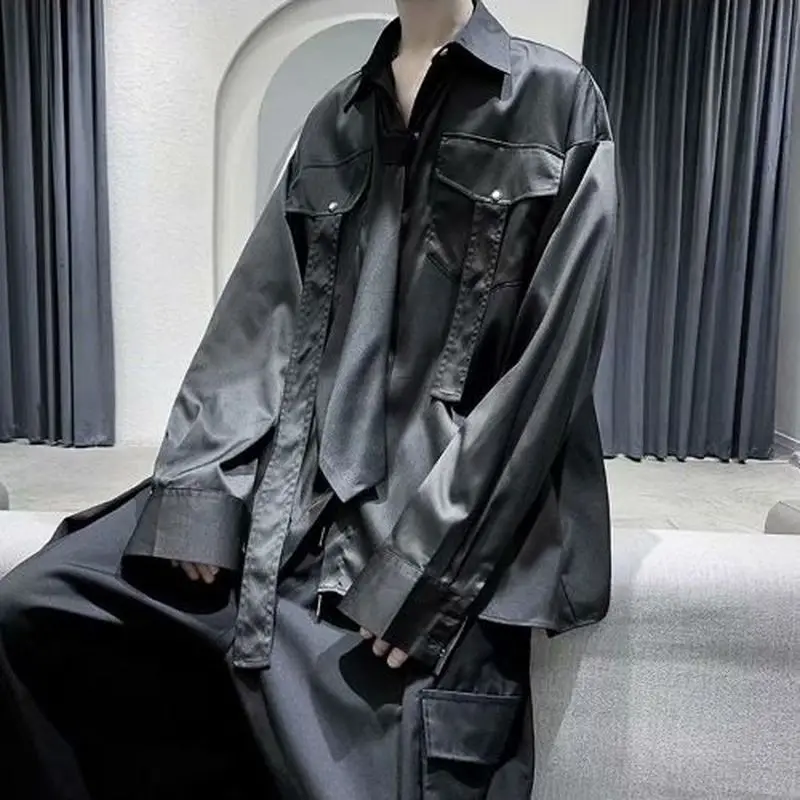 

shirt men spring autumn trend long-sleeved shirts Korean fashion handsome loose oversized wild self-cultivation male casual coat