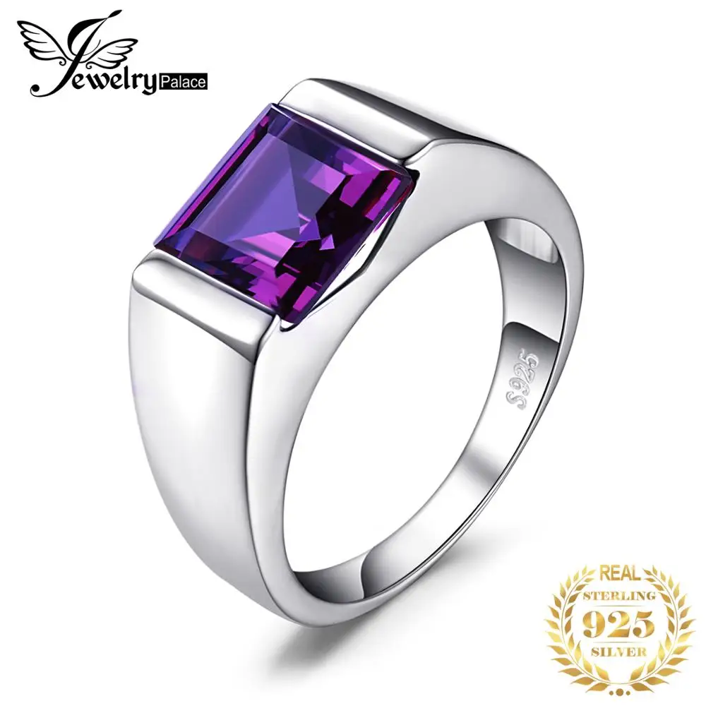 Jewelrypalace Для мужчин площади 3.3ct создан Александрит сапфир 925 пробы Щепка кольцо Высокое качество Вечерние новые изысканные ювелирные изделия