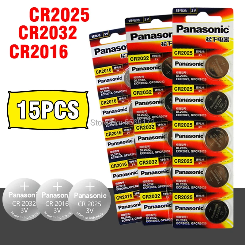 PANASONIC 15 шт. оригинальный новый бренд батареи для cr2032 cr 2025 cr2016 3 в кнопочные часов