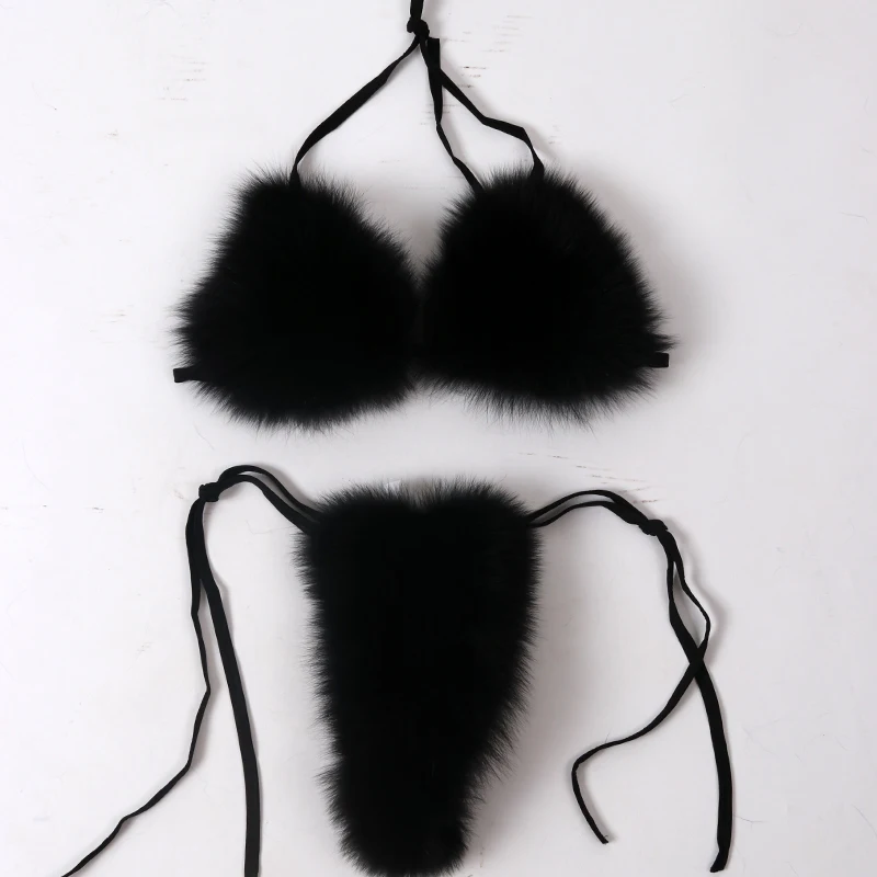 Женское бикини из натурального меха|Купальники| |