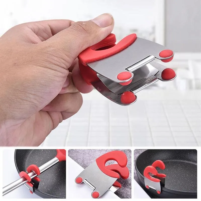 Стальной боковой зажим для кастрюль антиожоговая кухонная утварь опорная рама