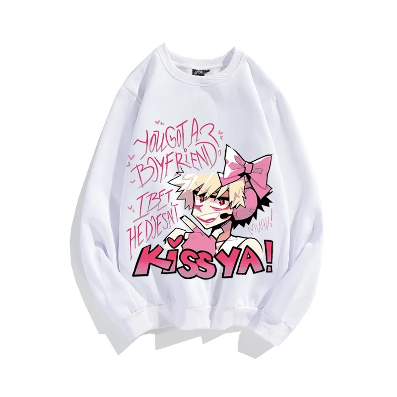 

Весна 2021, новинка, уличная одежда в стиле Харадзюку С мультяшным принтом, свободная повседневная мужская толстовка с круглым вырезом, черны...