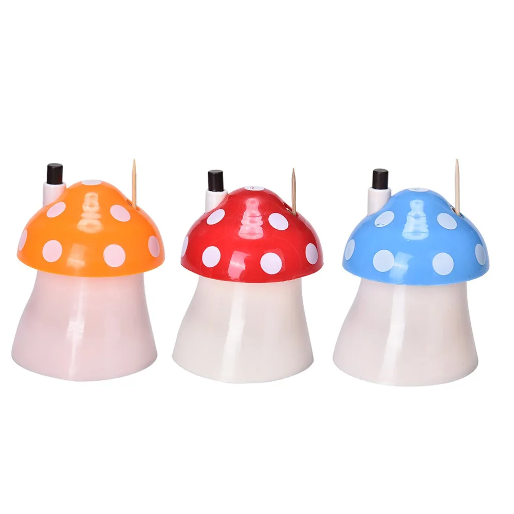

1pc Cute Mushroom Shape MIni Pocket Plastic Automatic Toothpick Holder Dispenser Box Toothpick Case Storage