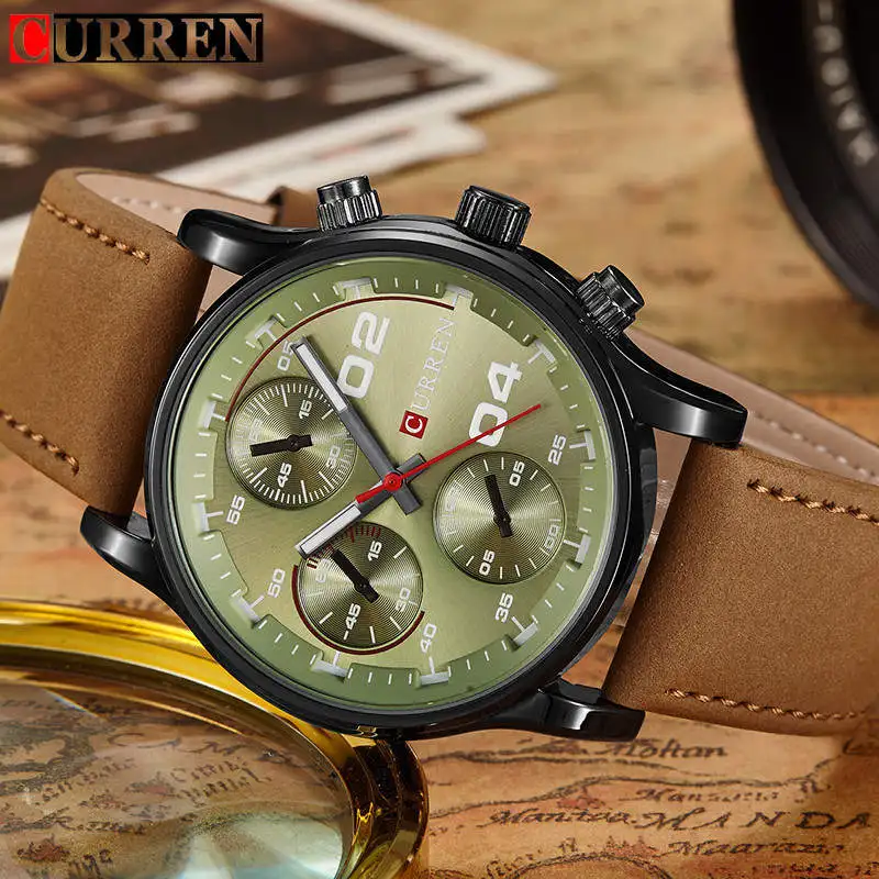 

New Brand LuxuryFashion MenBusiness Watch Leather Strap Waterproof Quartz Fashion Men Watch Small Dial Decoration Erkek KolSaati
