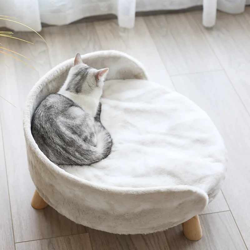 Коралловый флисовый зимний теплый диван матрас для кошек съемный сна щенков