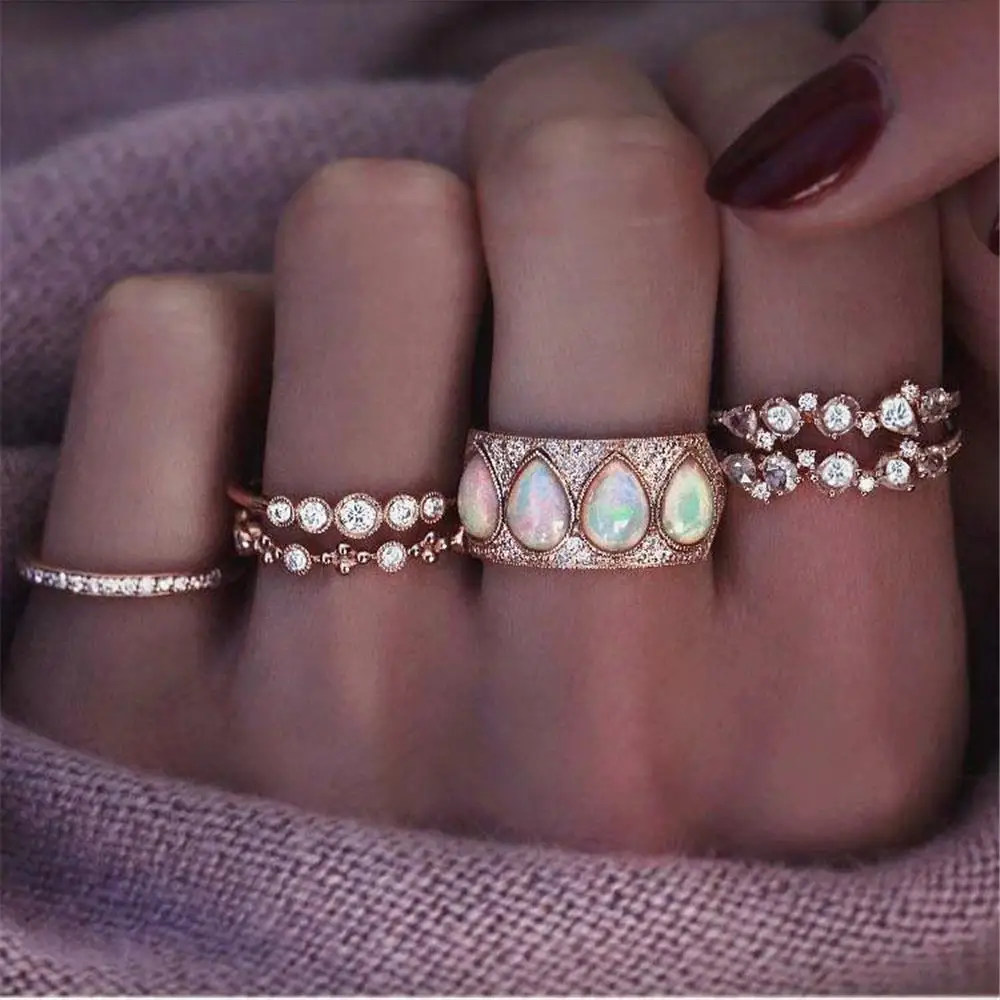 Набор женских колец в богемном стиле комплект из 40 ювелирных украшений с