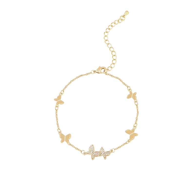 

Elegant Zircon Multi Butterfly Chain Bracelet For Woman Fashion Jewelry Women Kawaii Unusual Bracelet Party Sexy Accessories