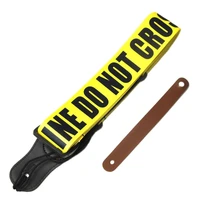 guitar strap yellow police line do not cross 1 brown leather guitar head stock strap tie