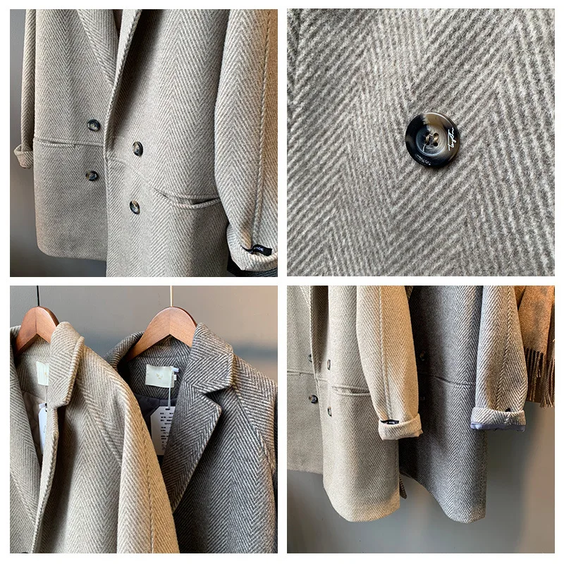 

2020 New Loose Mid-Length Woolen Cloth Coat