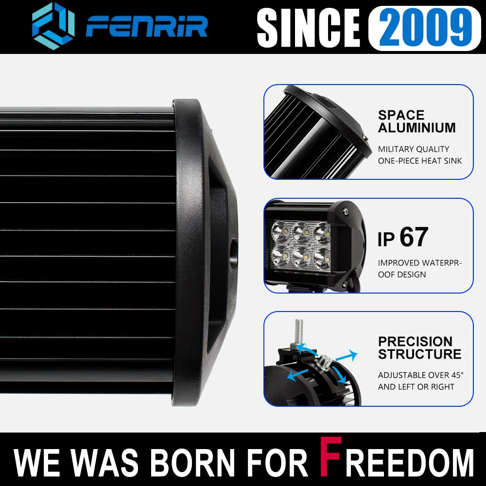 

Off Road Accessories Led Car Work Offroad Light Bar for Ford Focus 2 Scania black red Duster E46 Bobber 2114 Lada 4x4 Zetor