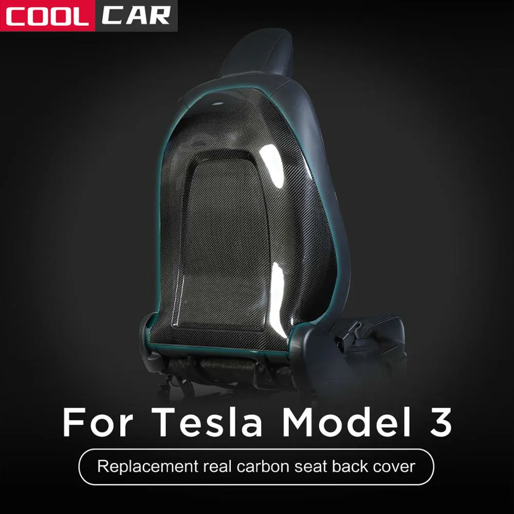 

Настоящий углерод волокно для Tesla Model3 2017-2020 заменить оригинальные аксессуары для заднего сиденья автомобиля покрытие 2 шт./компл.