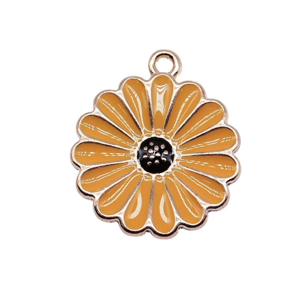 

10pcs 21x18mm KC Gold Plated Enamel Flower Charms For Jewelry Making DIY Jewelry Findings