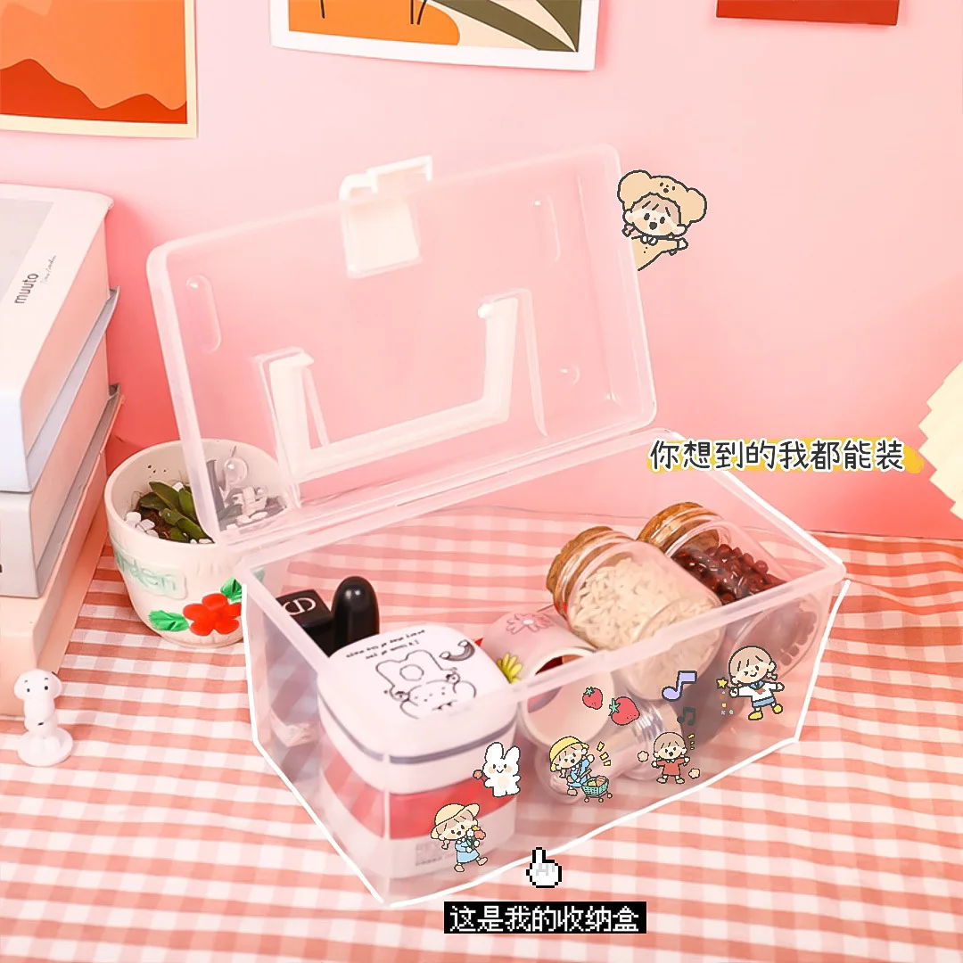 

Organizers Square Storage Box Transparent Hand Storage Box For School Desk Memo Pad Pencil Stationery