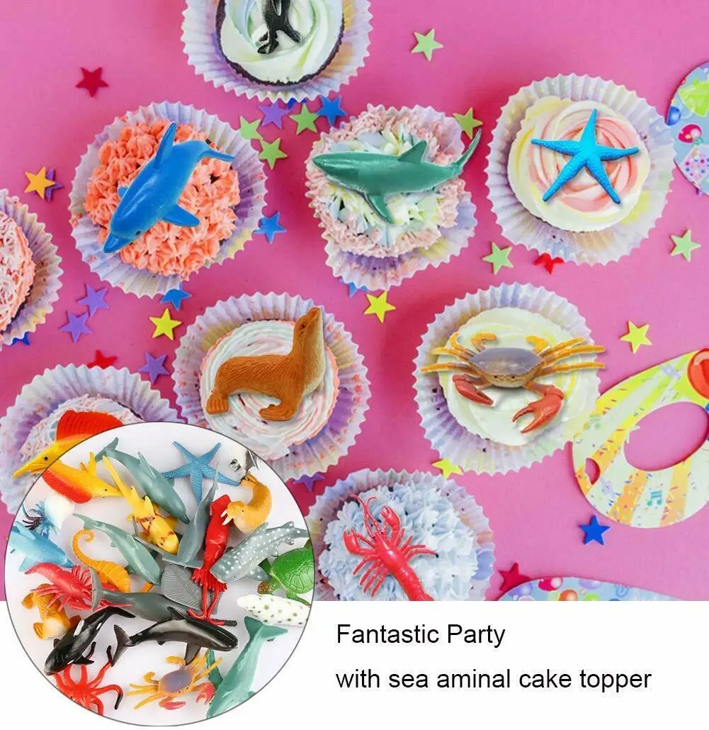 24 шт./лот моделирование морских животных модель украшения океанской морской