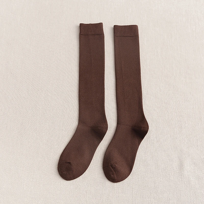 

Fashion Women Socks Autumn New Woman Elastic Cotton Long Socks For Ladies Socks Korean Casual Solid Color Knee Style Winter