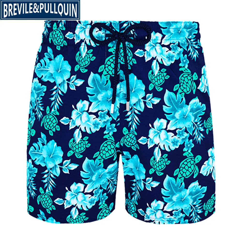 D Brand Fashion Brevile pullquin Beach Board Shorts Men Turtles Swimwear Bermuda Quick Dry Adults Swimtrunks M L XL XXL - Цвет: D