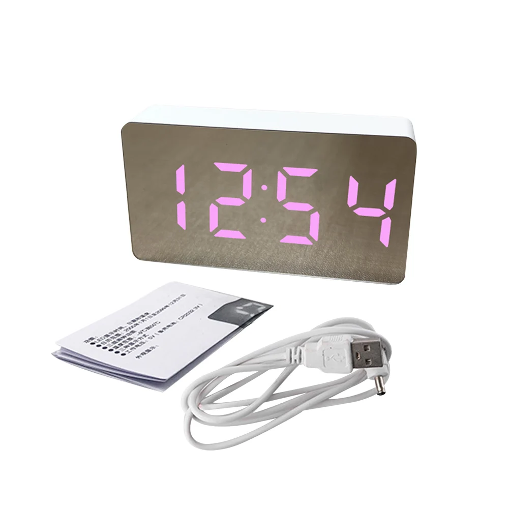 Мини будильник светодиодный зеркальный с регулируемой яркостью|Будильники| |