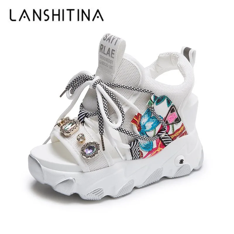 Сандалии женские на платформе 8 см повседневные босоножки гладиаторы массивной