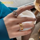 QMCOCO огромное регулируемое кольцо в форме цепочки с вырезами яркого цвета для женщин ювелирные изделия для вечеринок для девушек роскошное кольцо