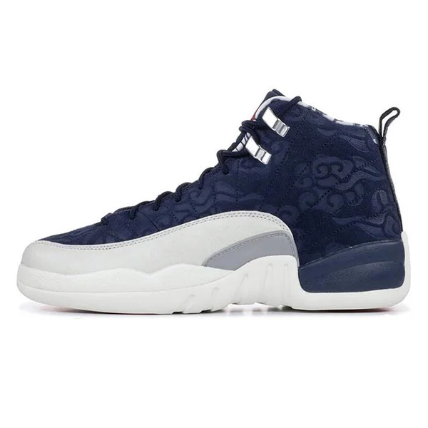 

aj12 University Gold Stone Blue Dark Concord White Basketball Shoes Men Reverse Flu Game Taxi Playoff French Blue Cherry Sneaker