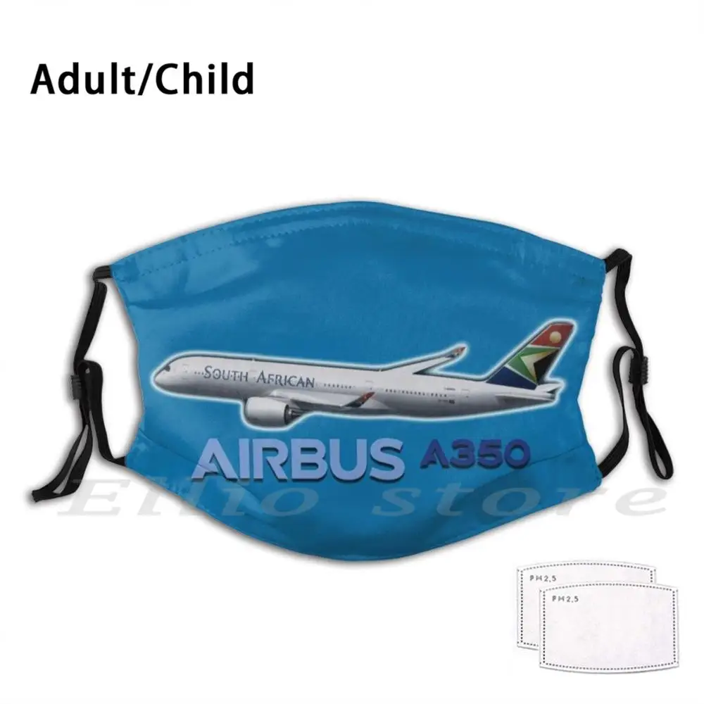

A350, южноафриканские дыхательные пути, маска для взрослых и детей, шарф, маска A350, южноафриканские дыхательные пути, самолет, Южная Африка