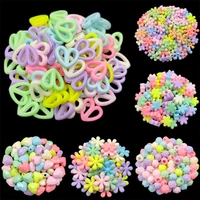 10 50pcs heart flower colorful acrylic loose beads diy crafts for jewelry making diy necklace bracelet pendant wholesale